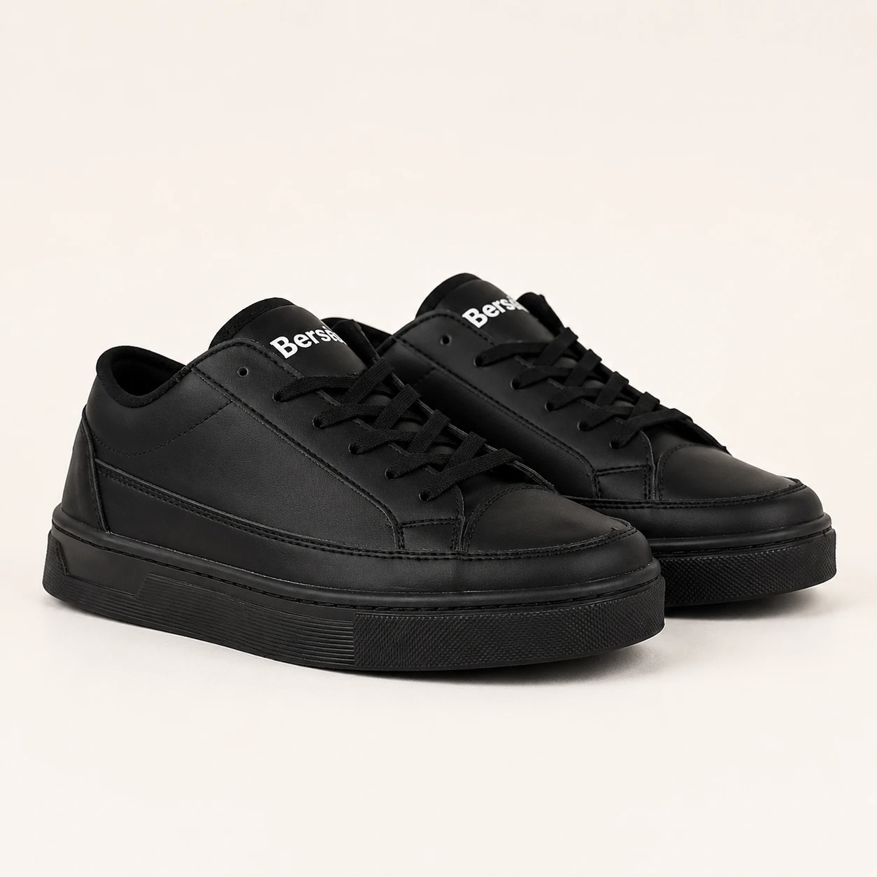 Men's plain white Vans x Bershka shoes Code 132 rovan style view1 کفش ونس برشکا ساده مردانه مشکی تمام/کد132 - تصویر 1