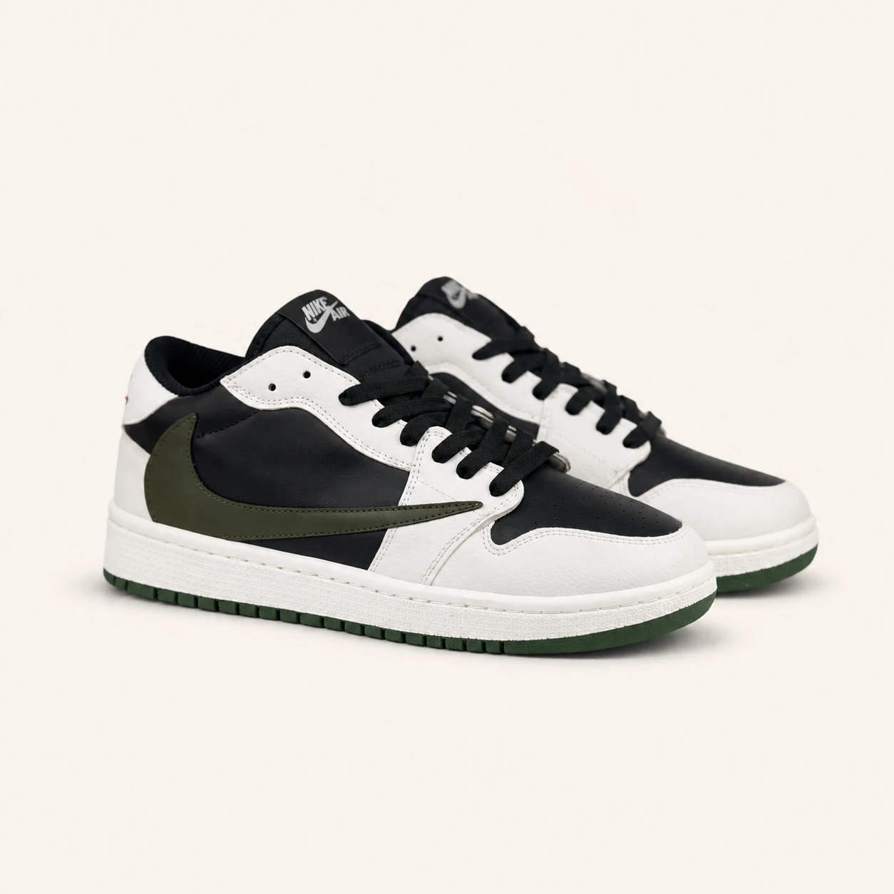 Nike Jordan One Travis Scott Men's Sneakers white black green Code105 rovanstyle view1 کتونی نایک جردن وان ترویس اسکات مردانه سفید سبز/ کد105 - تصویر 1