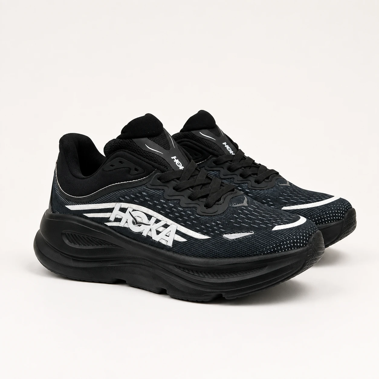 Men's Hoka Bondi 9 Sneakers, Black Code 169 Rovan Style View 1 کتونی هوکا بوندی9 مردانه رنگ مشکی/کد169 - تصویر 1