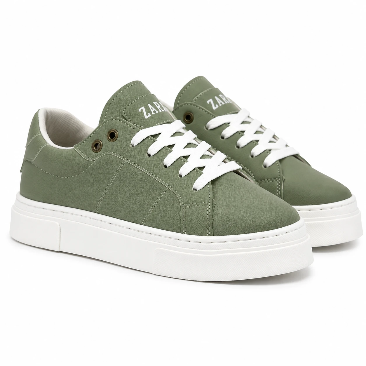 Zara Classic 2 Men's Shoes, Pistachio White Color Code 156 rovan style view1 کفش زارا کلاسیک 2 مردانه رنگ پسته ای سفید/کد 156 - تصویر 1