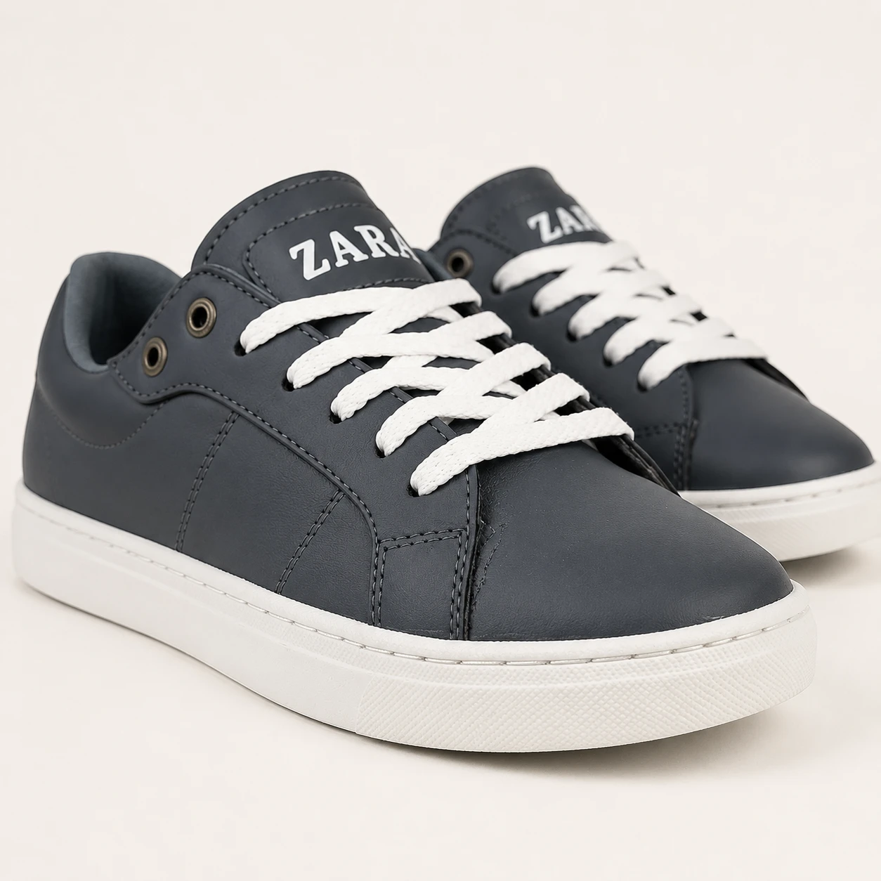 Zara Classic 2 Men's Shoes, gray and white Code 153rovanstyle view1 کفش زارا کلاسیک 2 مردانه رنگ سرمه ای سفید /کد 153 - تصویر 1